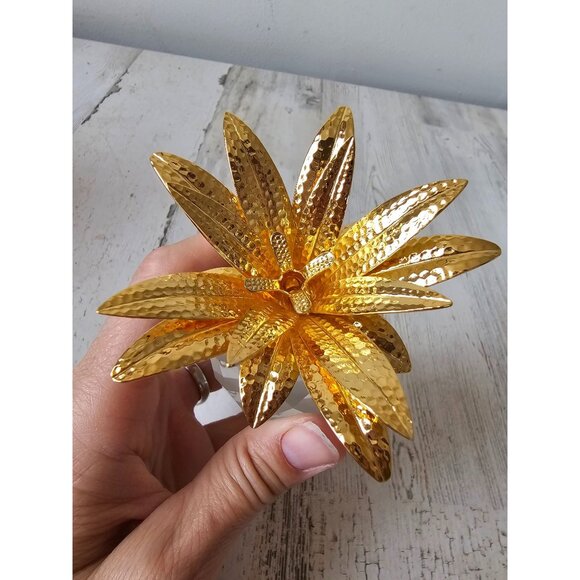 Swarovski Large pineapple crystal gold leaves vintage - Picture 2 of 6